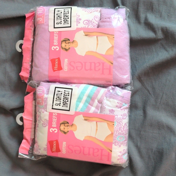 Hanes Set of 6 Purple and White Women's Briefs Size 10 NWT - Picture 1 of 2